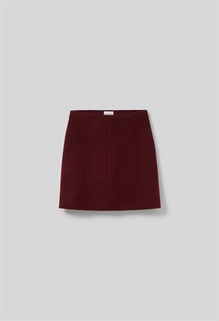 Bordo Mini Yün Etek