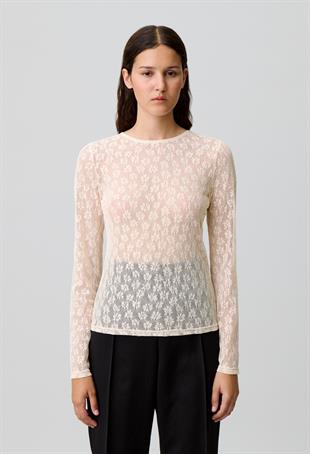 Ekru Transparan Bluz