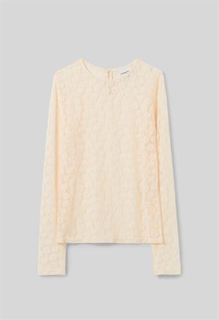 Ekru Transparan Bluz