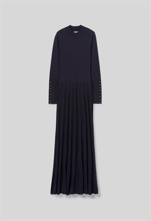 Lacivert Maxi Triko Elbise