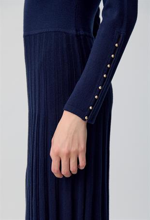 Lacivert Maxi Triko Elbise