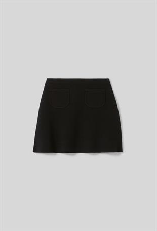 Siyah Mini Triko Etek