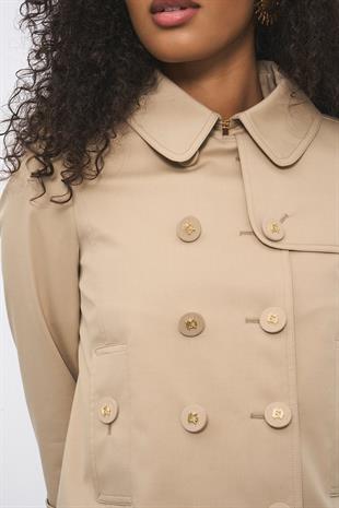 Bej Kısa Trençkot