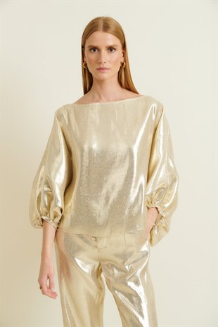 Gold Yarım Kol Bluz