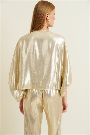 Gold Yarım Kol Bluz