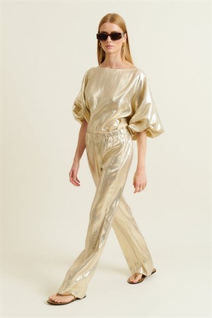 Gold Yarım Kol Bluz