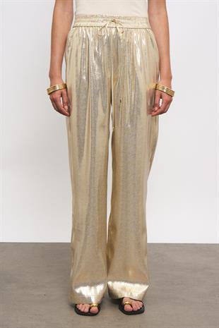 Parlak Gold Pantolon