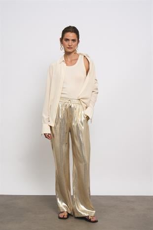 Parlak Gold Pantolon