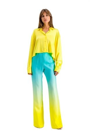 Paula Turkuaz Geniş Paça Pantolon