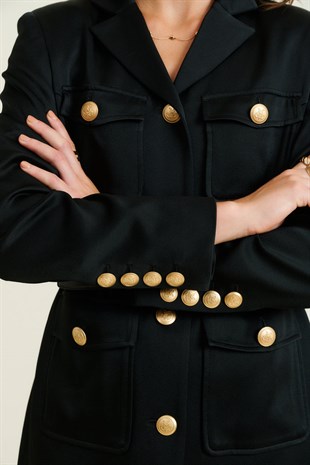 Siyah Dar Kesim Ceket