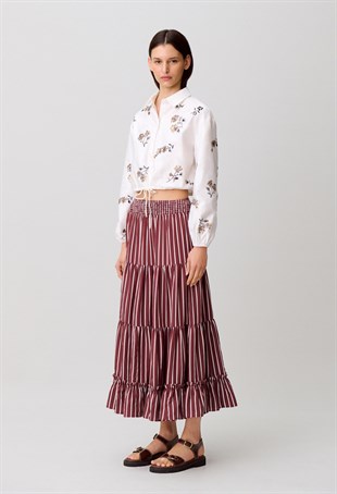 Floral İşlemeli Gömlek