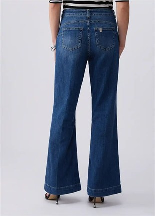 Düğme Detaylı Jean Pantolon