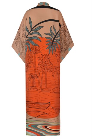 Kırmızı Desenli Kimono