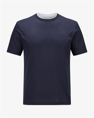 Açık Gri Geçişli Lacivert T-shirt