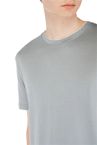 Açık Mavi Pamuk Erkek T-shirt