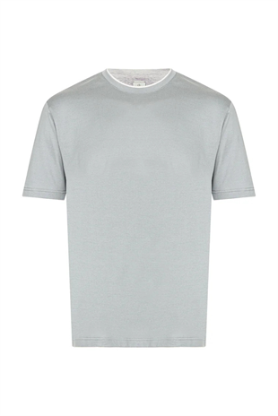 Açık Mavi Pamuk Erkek T-shirt