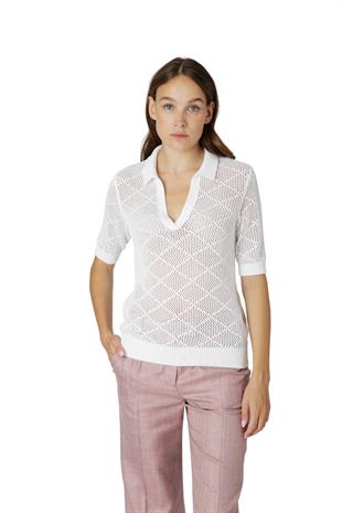 Baklava Desen Triko Polo Yaka T-shirt