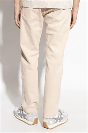 Bej Pamuk Düz Paça Pantolon