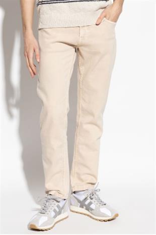 Bej Pamuk Düz Paça Pantolon