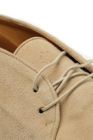 Bej Süet Bağcıklı Erkek Ayakkabı