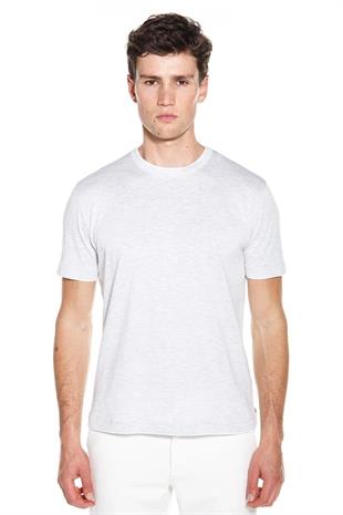 Beyaz Geçişli Açık Gri T-shirt