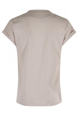 Beyaz Karışımlı Pamuk T-shirt