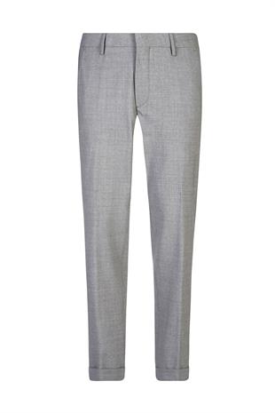 Duble Paça Gri Yün Pantolon