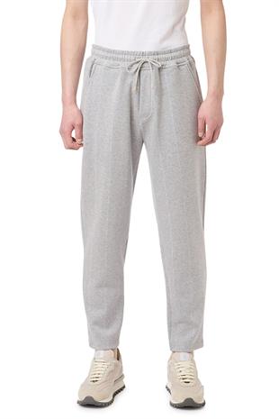 Gri Bağcıklı Pamuk Karışımlı Eşofman Altı