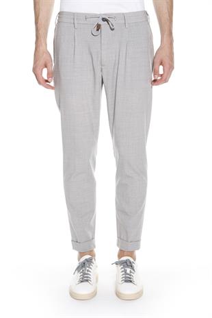 Gri Melanj Saf Yün Pantolon