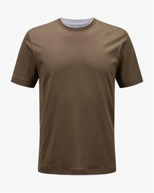 Kahverengi Erkek Pamuk T-shirt