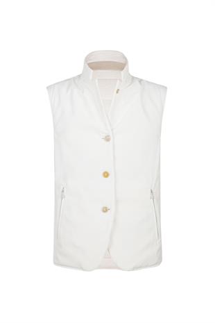 Keten Karışımlı Düğme Kapama Yelek