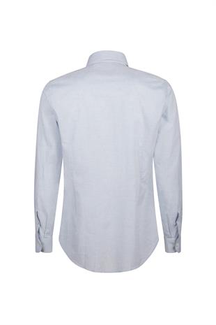 Keten Karışımlı Mavi Gömlek