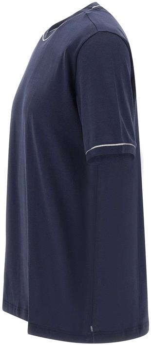 Lacivert Pamuk Bisiklet Yaka T-shirt