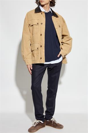 Lacivert Yün Karışımlı Jogger Pantolon