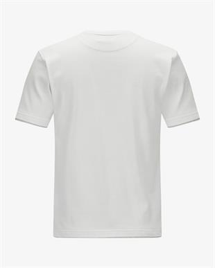 Melanj Gri Geçişli Beyaz T-shirt