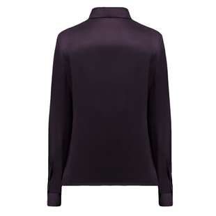 Mor Uzun Kollu İpek Gömlek