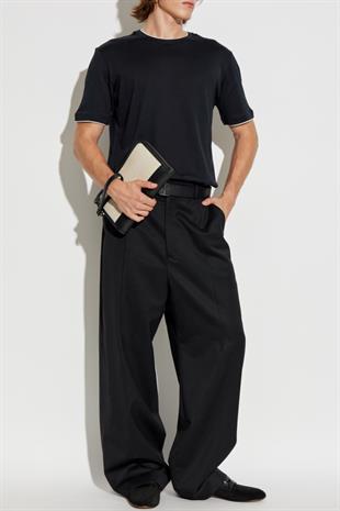 Siyah Erkek Pamuk T-shirt