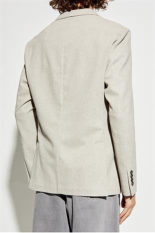 Tek Düğmeli Yün Karışımlı Ceket