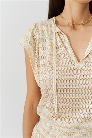 Gold Mini Elbise