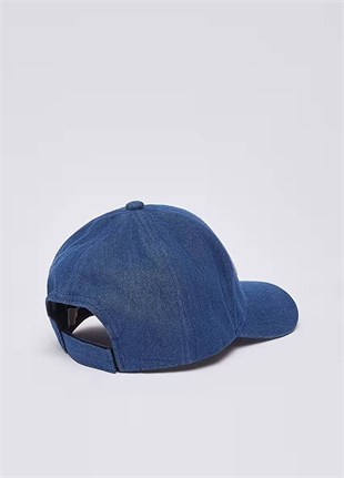 İşlemeli Denim Şapka