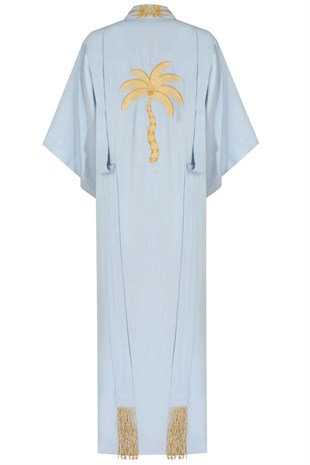 Mavi Uzun Kimono