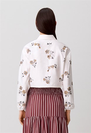 Floral İşlemeli Gömlek