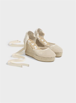 Pamuk Dolgu Topuklu Espadril