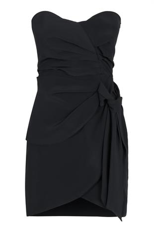 Siyah Mini Straplez Elbise