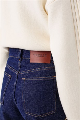 Cut Out Detaylı Denim Pantolon