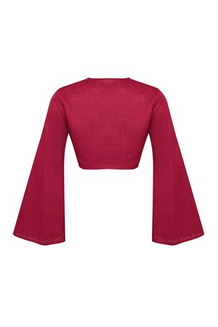Bordo Sırt Detaylı Top