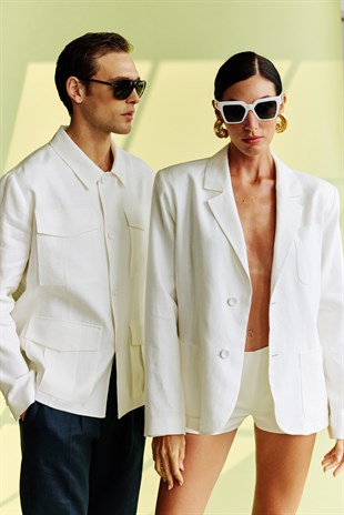 Ekru Age Organik Keten Şort