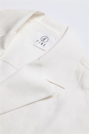 Ekru Organik Keten Kimono