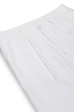 Ekru Organik Keten Pantolon