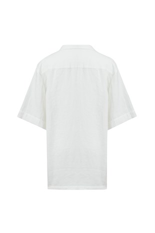 Ekru Organik Keten Gömlek